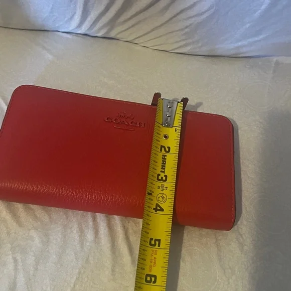 Coach Vibrant Red Leather Wristlet - Picture 8 of 9